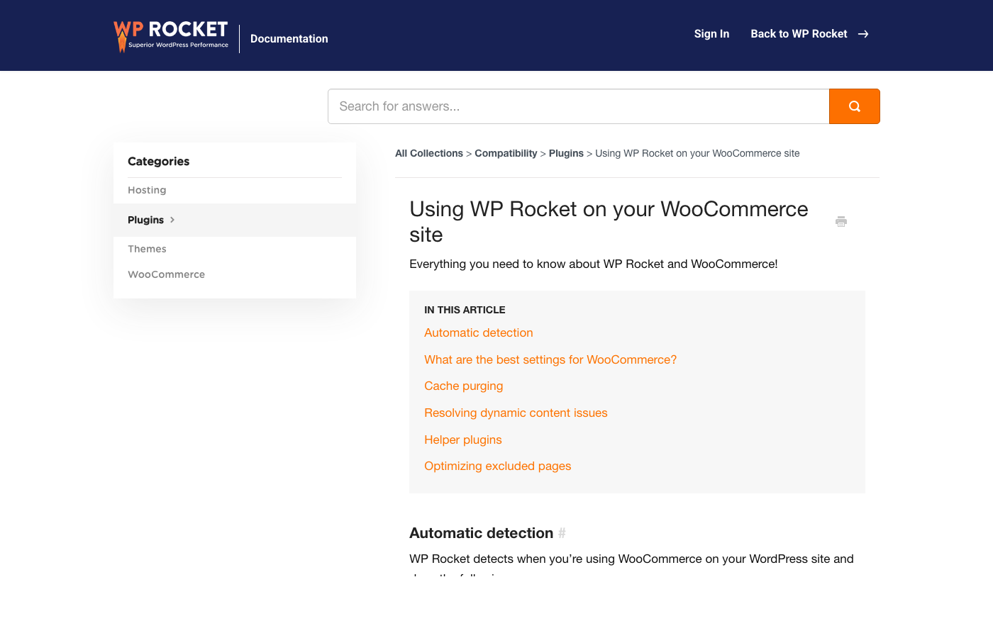 WP Rocket WooCommerce tab with exclusion settings configured